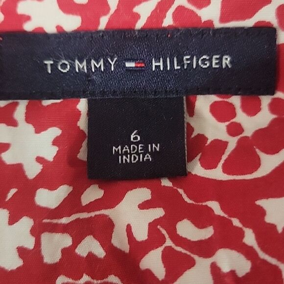 Tommy Hilfiger Red Paisley Pleated Tulip Cowgirl VTG Y2K Skirt Women's Size 6 - Picture 2 of 3